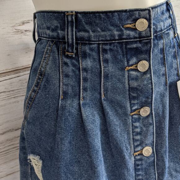 Uniq by Litz Denim A Line Distressed Skirt Small - Picture 7 of 10